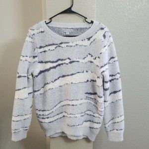 Barefoot Dreams Ocean Zebra CozyChic Seaside Crew Neck Pullover Sweater Size M